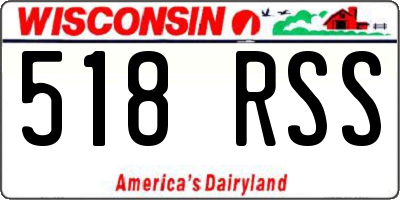 WI license plate 518RSS