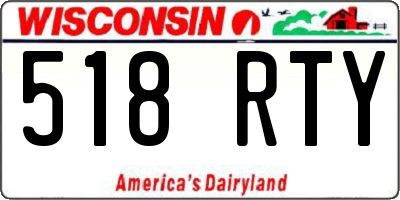 WI license plate 518RTY