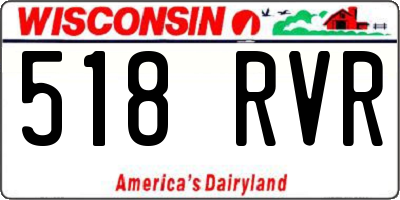 WI license plate 518RVR