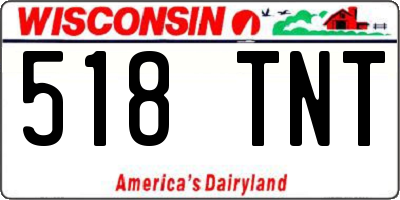 WI license plate 518TNT