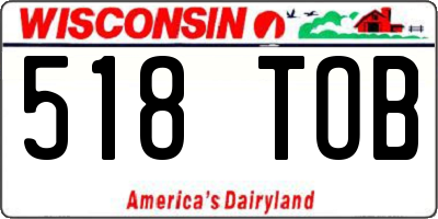 WI license plate 518TOB