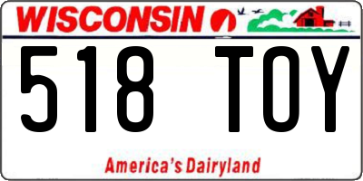 WI license plate 518TOY