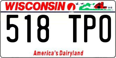 WI license plate 518TPO