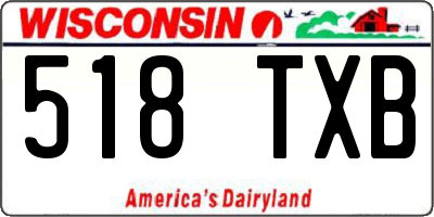WI license plate 518TXB