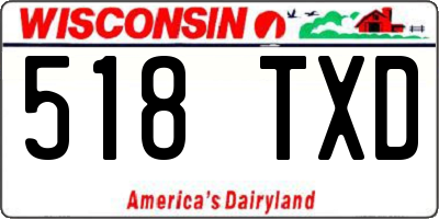 WI license plate 518TXD