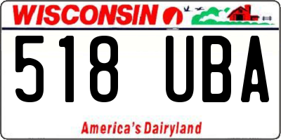 WI license plate 518UBA