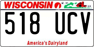 WI license plate 518UCV