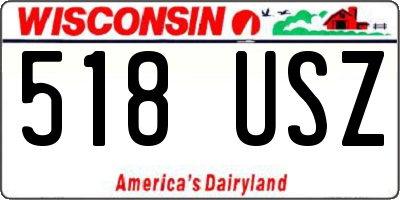 WI license plate 518USZ