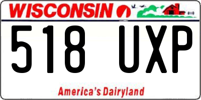 WI license plate 518UXP