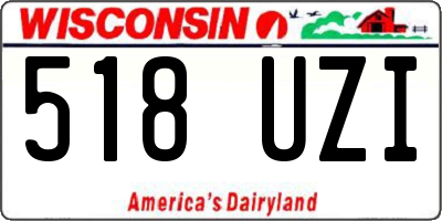 WI license plate 518UZI