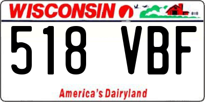 WI license plate 518VBF