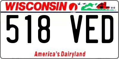 WI license plate 518VED