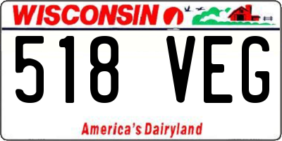 WI license plate 518VEG