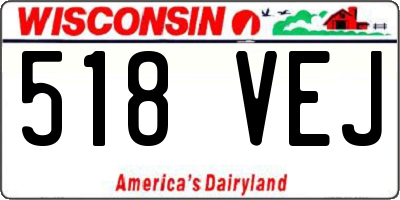 WI license plate 518VEJ