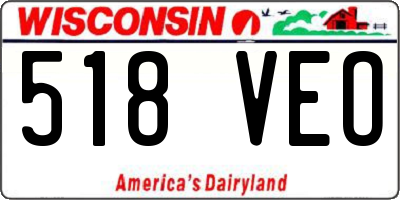 WI license plate 518VEO