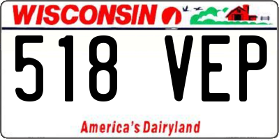 WI license plate 518VEP