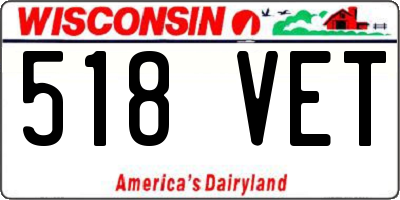 WI license plate 518VET