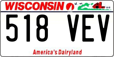 WI license plate 518VEV