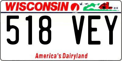 WI license plate 518VEY