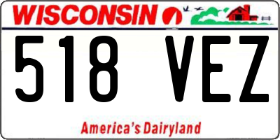 WI license plate 518VEZ