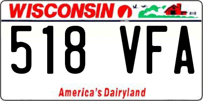 WI license plate 518VFA