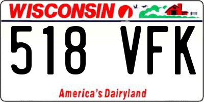 WI license plate 518VFK