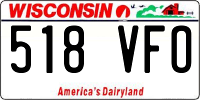 WI license plate 518VFO
