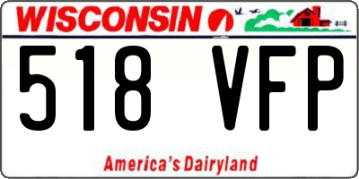 WI license plate 518VFP
