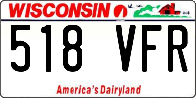 WI license plate 518VFR