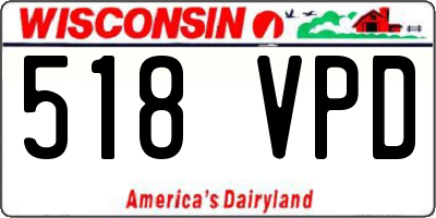 WI license plate 518VPD