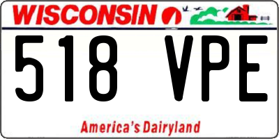 WI license plate 518VPE