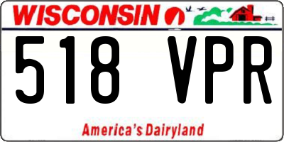 WI license plate 518VPR