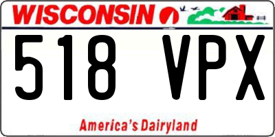 WI license plate 518VPX