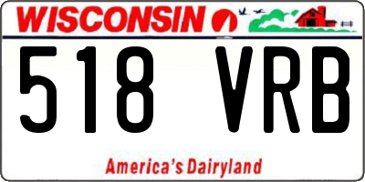 WI license plate 518VRB