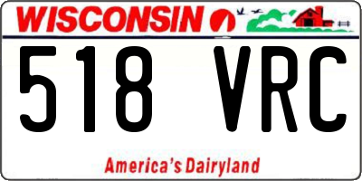 WI license plate 518VRC