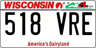 WI license plate 518VRE