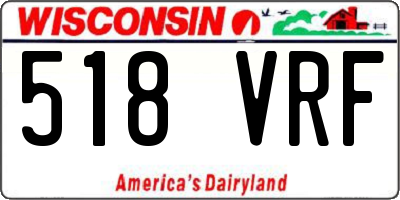 WI license plate 518VRF
