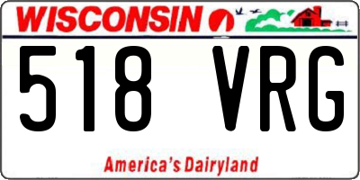 WI license plate 518VRG