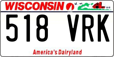 WI license plate 518VRK
