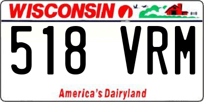 WI license plate 518VRM