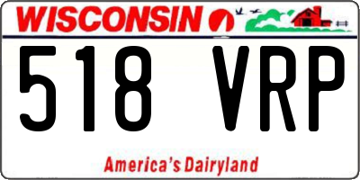 WI license plate 518VRP