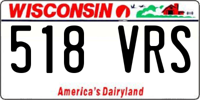 WI license plate 518VRS