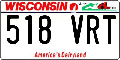 WI license plate 518VRT