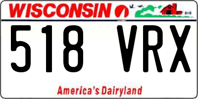 WI license plate 518VRX