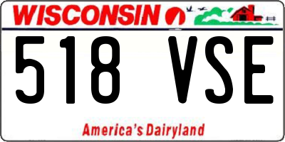 WI license plate 518VSE