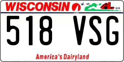 WI license plate 518VSG