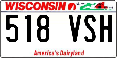 WI license plate 518VSH