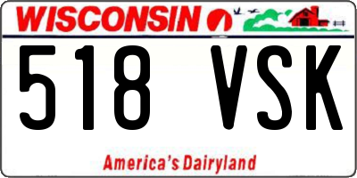 WI license plate 518VSK
