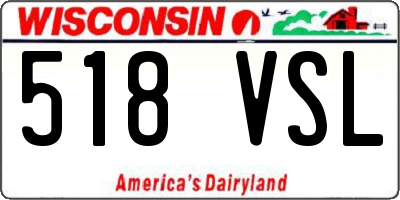 WI license plate 518VSL