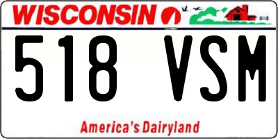 WI license plate 518VSM